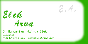 elek arva business card